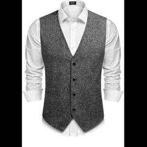 Coofandy Men's Grey Vest (XL)